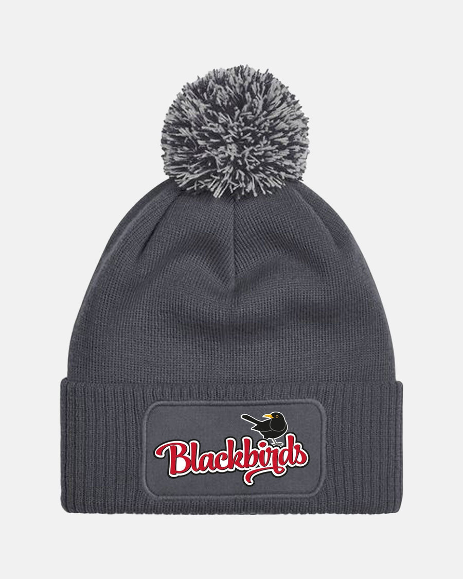 Diamond Pride PomPom Patch Beanie "Wolfsburg Blackbirds", Bird, dunkelgrau