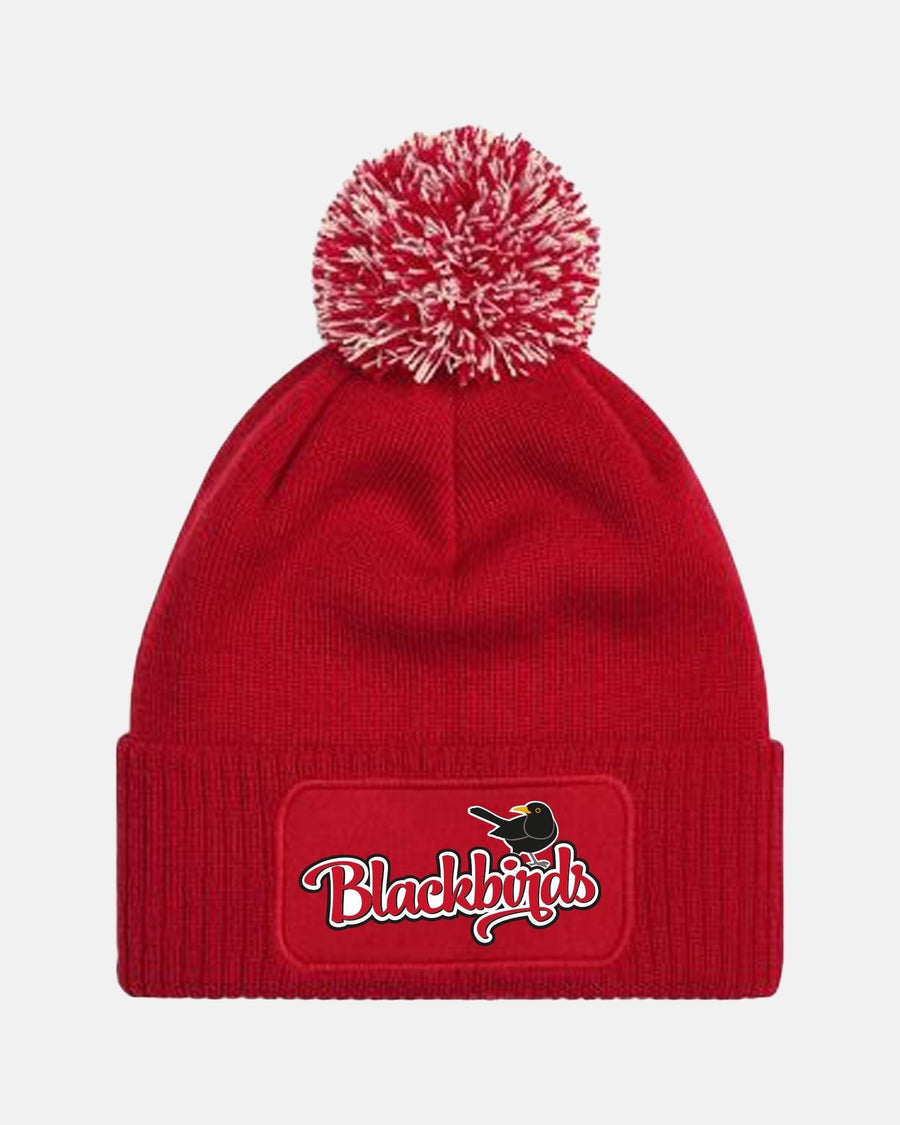 Diamond Pride PomPom Patch Beanie "Wolfsburg Blackbirds", Bird, rot