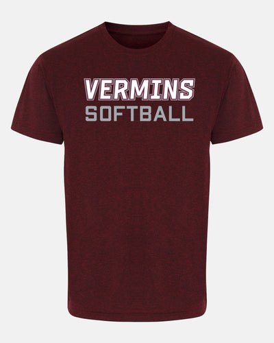Diamond Pride Premium Functional T-Shirt 2.0 "Wesseling Vermins", Softball, heather maroon-rot-schwarz-DIAMOND PRIDE