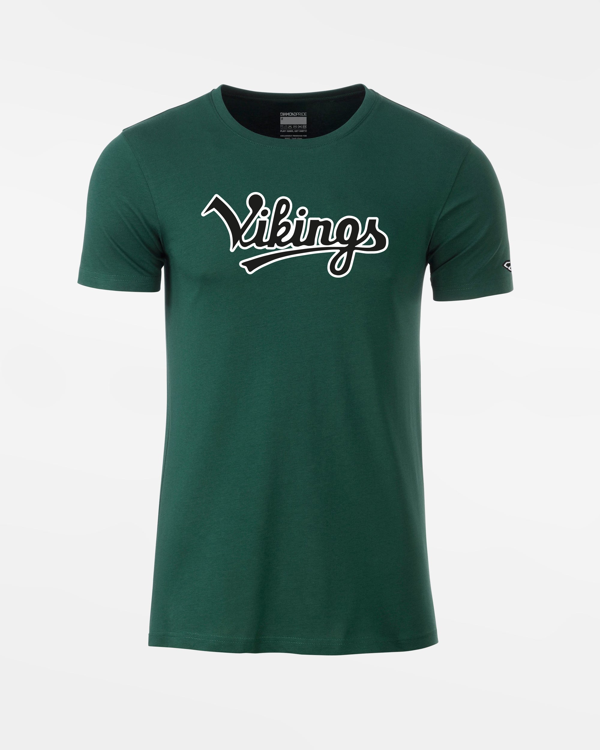Diamond Pride Premium Light T-Shirt „Kufstein Vikings“, Script, dunkelgrün-DIAMOND PRIDE
