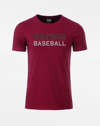 Diamond Pride Premium Light T-Shirt "Wesseling Vermins", Old Vermins Baseball, maroon-rot-DIAMOND PRIDE