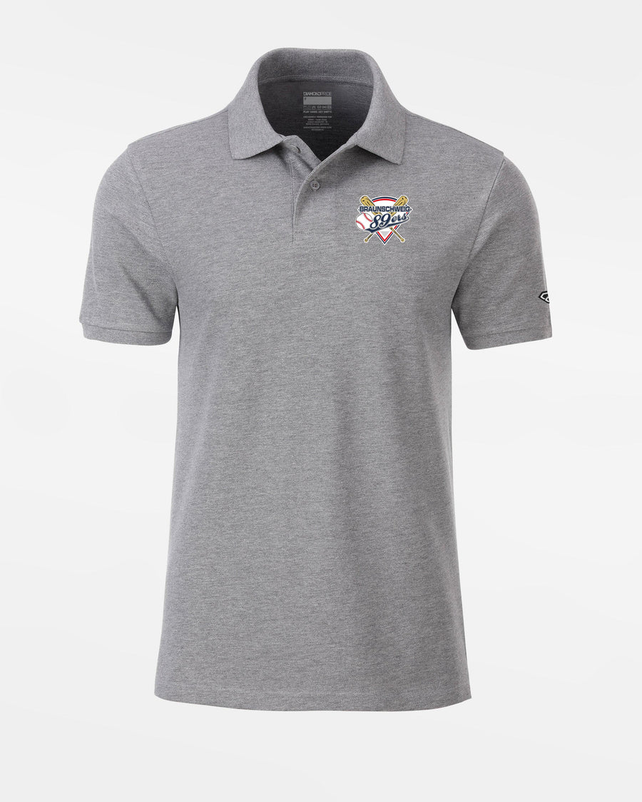 Diamond Pride Premium Polo-Shirt "Braunschweig 89ers", Primary Logo, heather grau-DIAMOND PRIDE