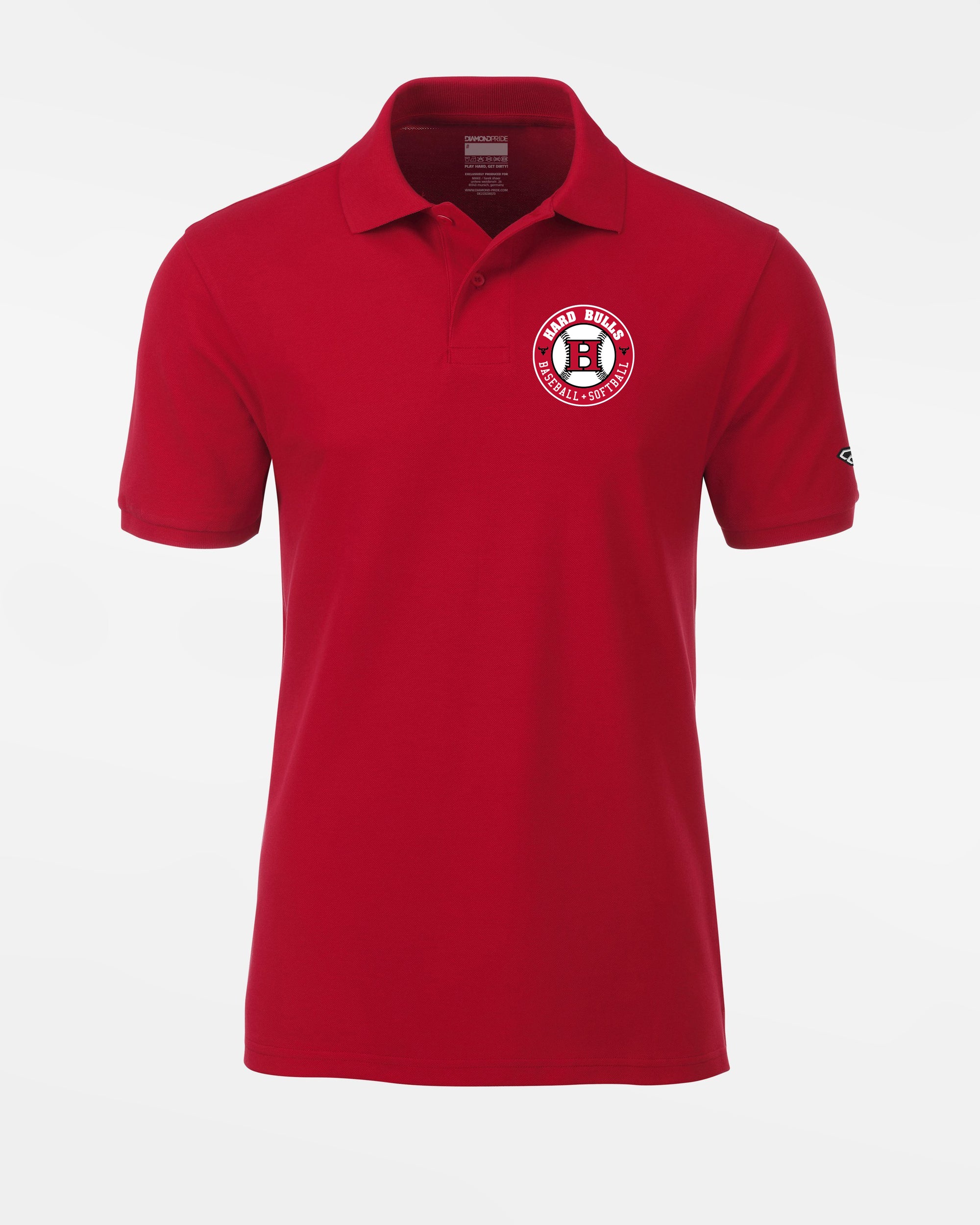 Diamond Pride Premium Polo-Shirt "Hard Bulls", Crest, rot-DIAMOND PRIDE