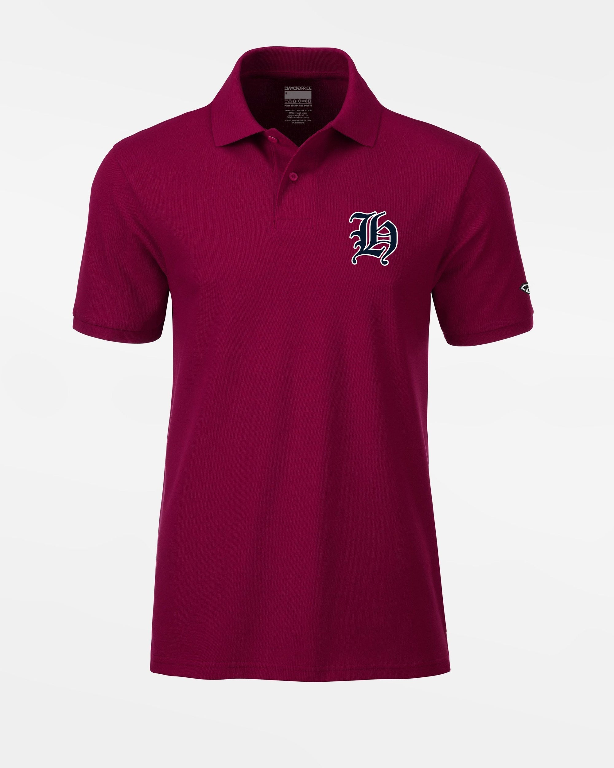 Diamond Pride Premium Polo-Shirt "Tübingen Hawks", H, maroon rot-DIAMOND PRIDE