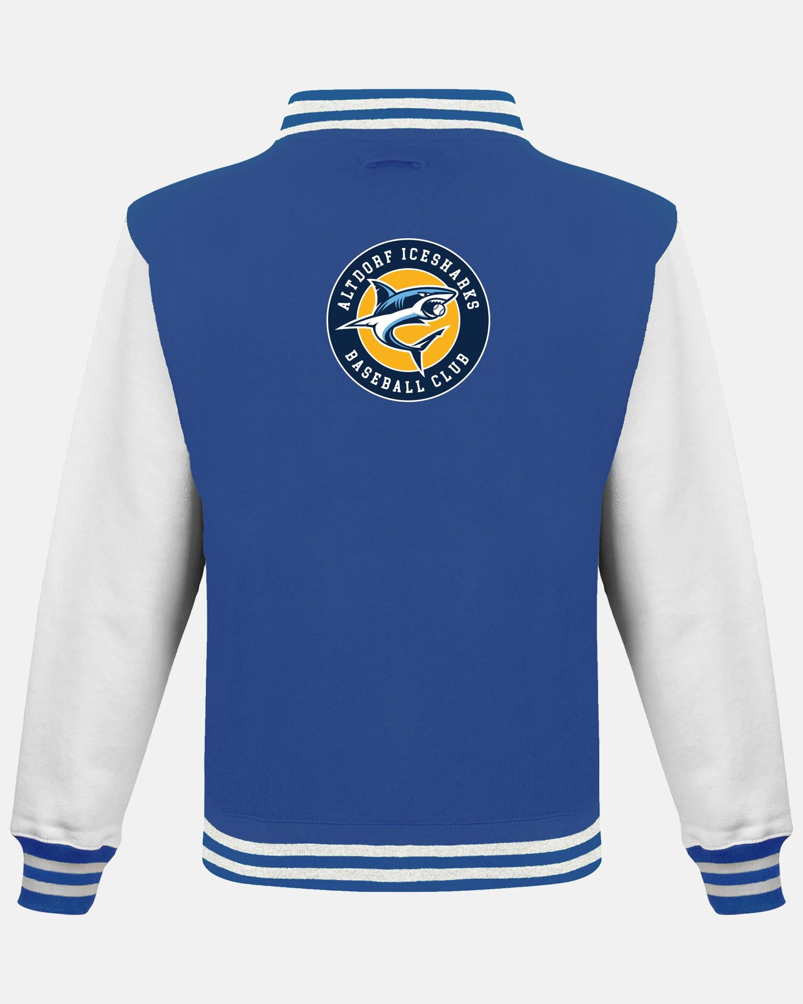 Diamond Pride Kids Varsity College Jacke "Altdorf Icesharks", A & Crest, royal blau - weiss-DIAMOND PRIDE