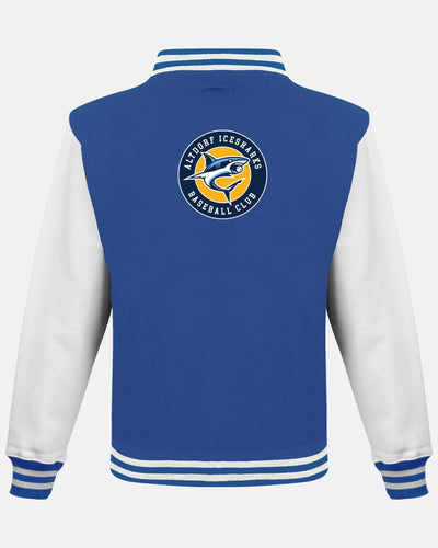 Diamond Pride Kids Varsity College Jacke "Altdorf Icesharks", A & Crest, royal blau - weiss-DIAMOND PRIDE
