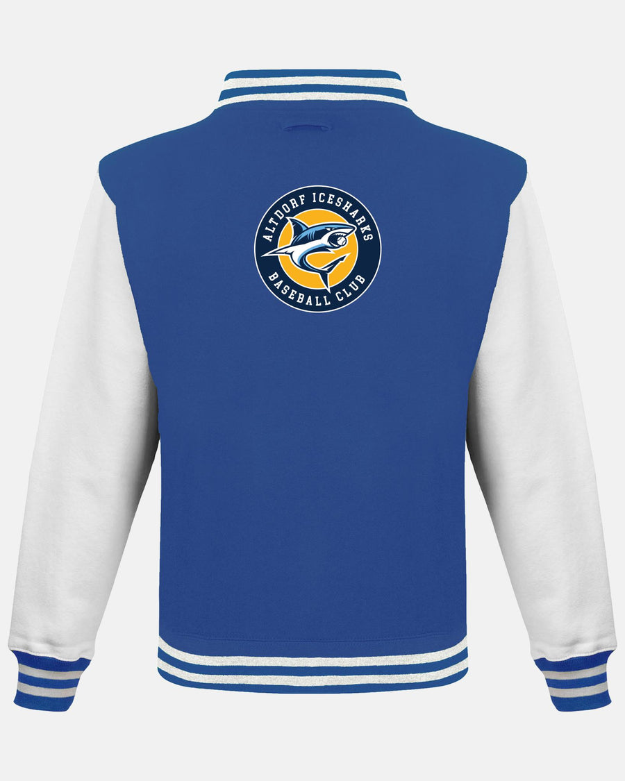 Diamond Pride Kids Varsity College Jacke "Altdorf Icesharks", A & Crest, royal blau - weiss-DIAMOND PRIDE