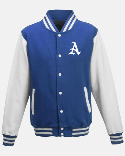 Diamond Pride Kids Varsity College Jacke "Altdorf Icesharks", A & Crest, royal blau - weiss-DIAMOND PRIDE