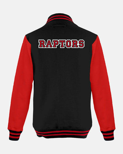 Diamond Pride Varsity College Jacke "Altdorf Raptors", Dino & Script, schwarz - rot-DIAMOND PRIDE