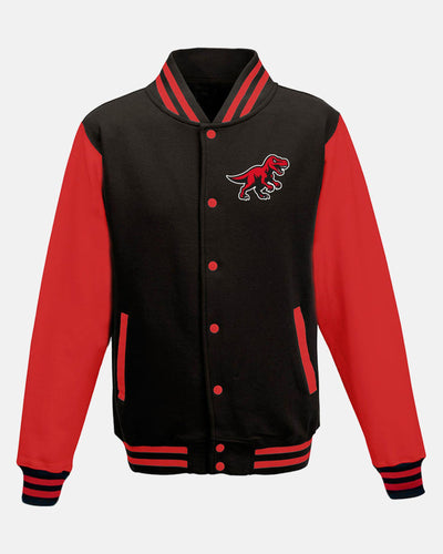 Diamond Pride Varsity College Jacke "Altdorf Raptors", Dino & Script, schwarz - rot-DIAMOND PRIDE