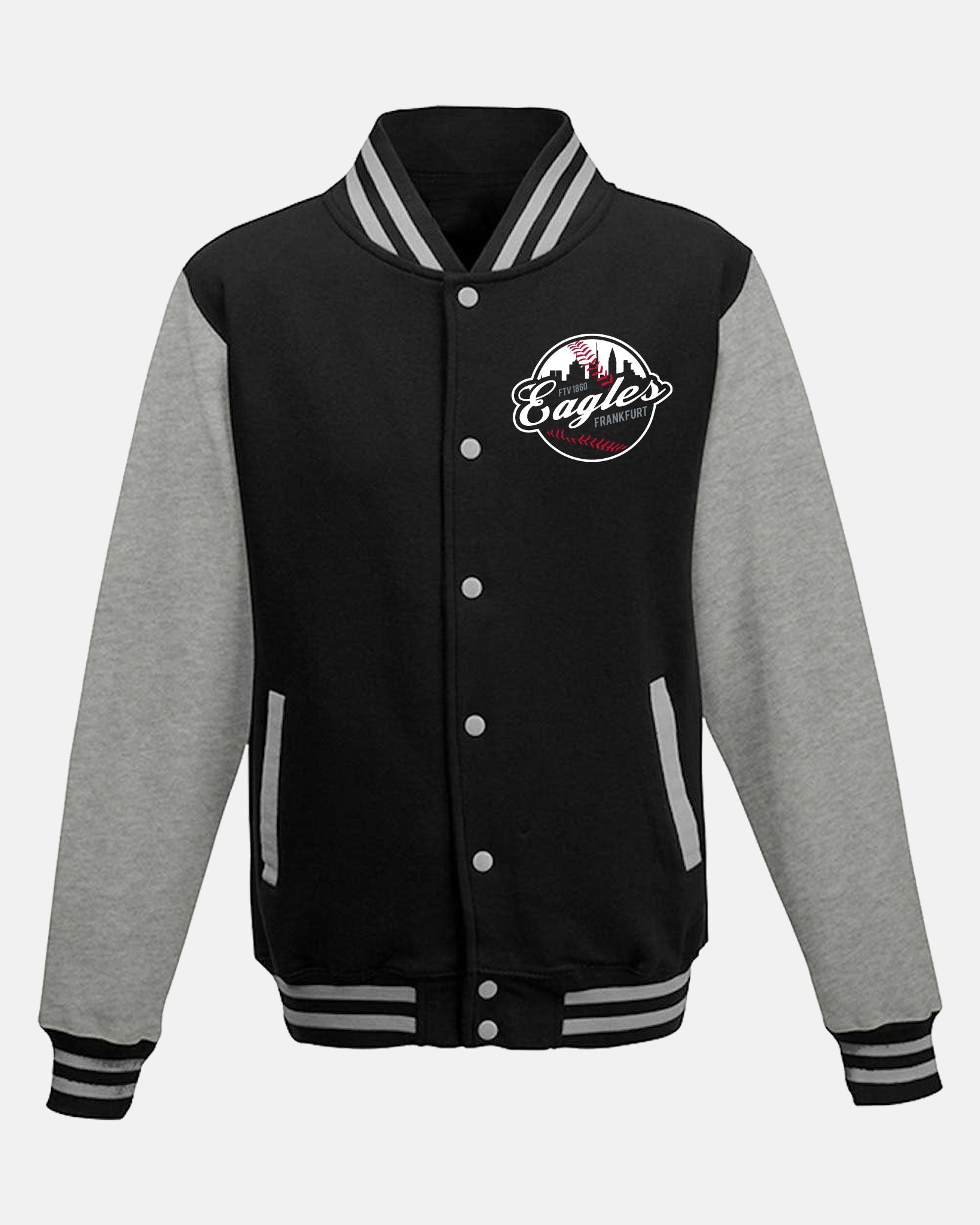 Diamond Pride Varsity College Jacke "Frankfurt Eagles", Crest & Eagles, schwarz-heather grau-DIAMOND PRIDE