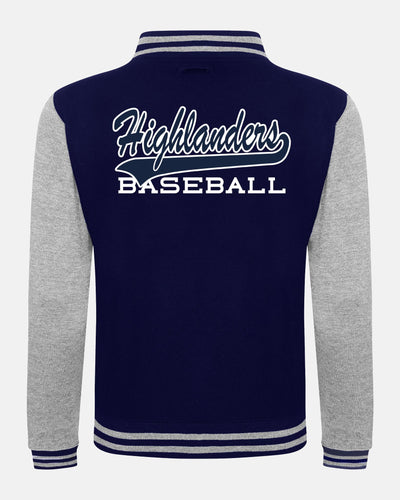 Diamond Pride Varsity College Jacke "Gramastetten Highlanders", H & Baseball, navy blau - heather grau-DIAMOND PRIDE