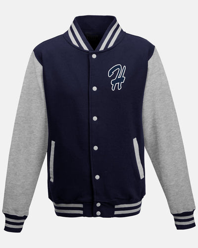 Diamond Pride Varsity College Jacke "Gramastetten Highlanders", H & Baseball, navy blau - heather grau-DIAMOND PRIDE