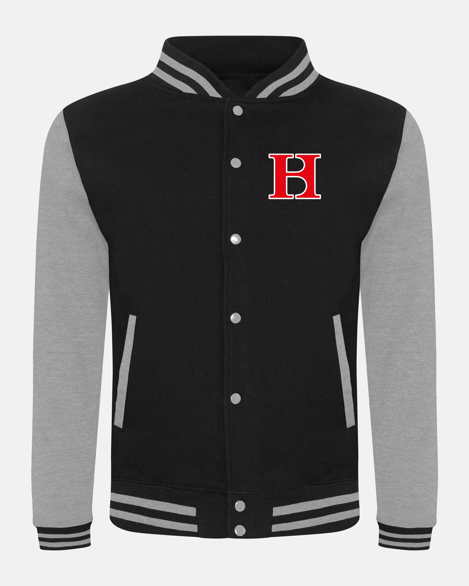 Diamond Pride Varsity College Jacke "Hard Bulls", HB & Primary Logo, schwarz-heather grau-DIAMOND PRIDE