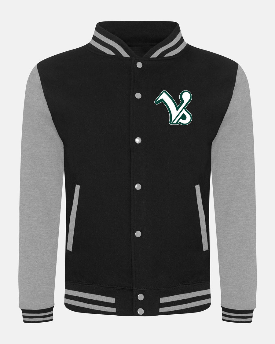 Diamond Pride Varsity College Jacke "Kufstein Vikings", VS & Script, schwarz-heather grau-DIAMOND PRIDE