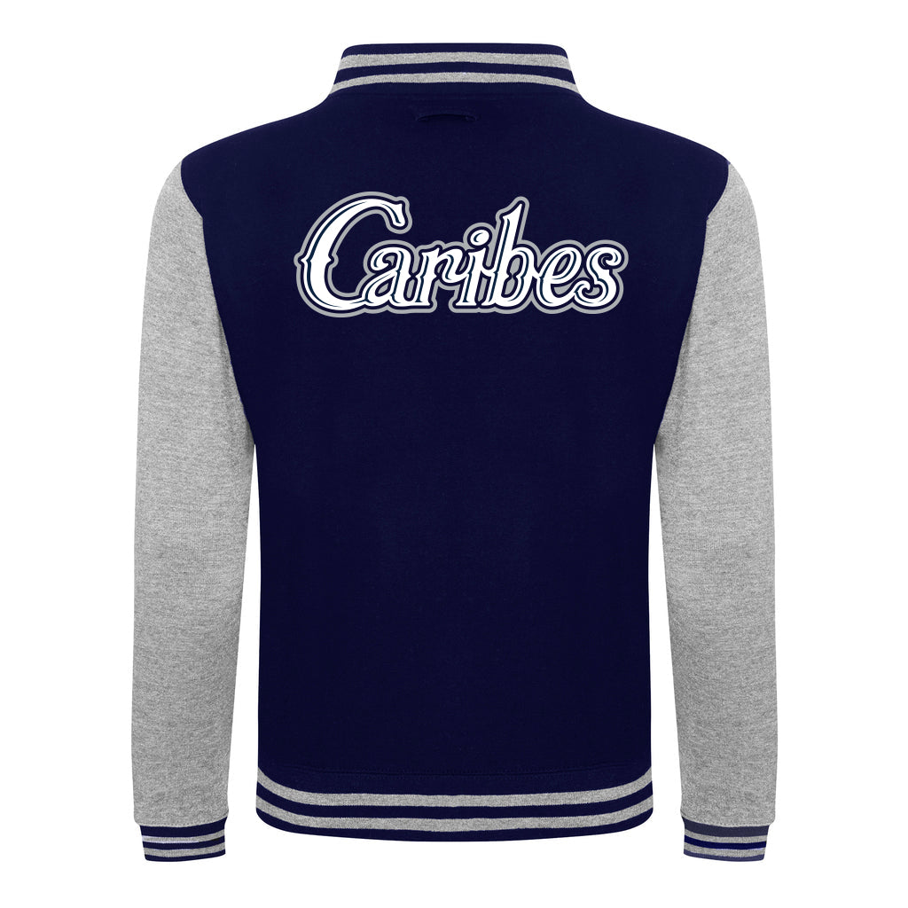 Diamond Pride Kids Varsity College Jacke "Munich Caribes", Palme & Script, navy blau-heather grau-DIAMOND PRIDE