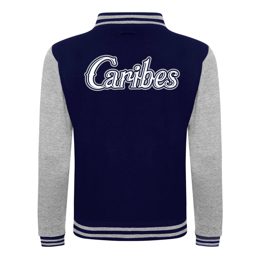 Diamond Pride Kids Varsity College Jacke "Munich Caribes", Palme & Script, navy blau-heather grau-DIAMOND PRIDE