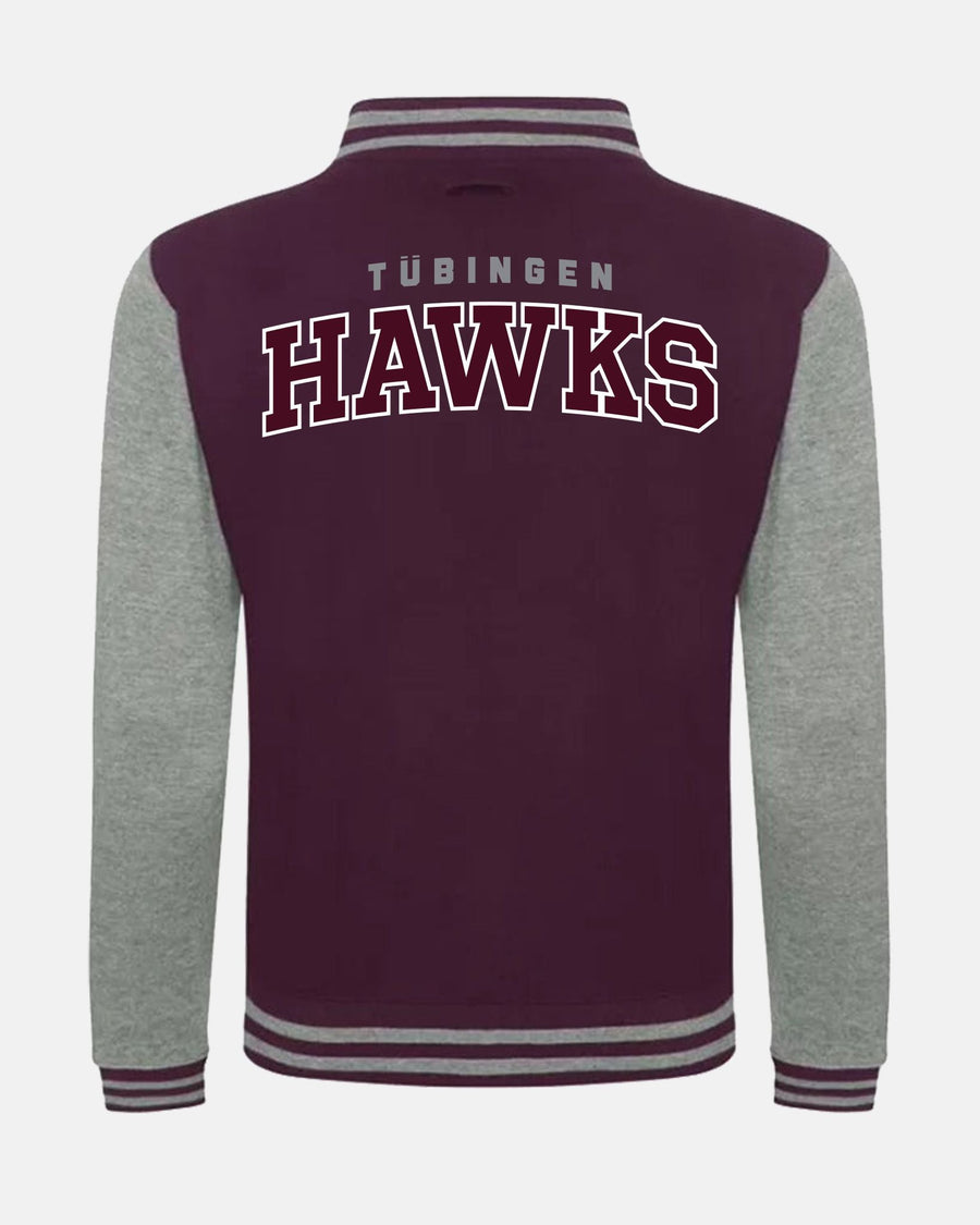 Diamond Pride Varsity College Jacke "Tübingen Hawks", H & Script, maroon rot-DIAMOND PRIDE