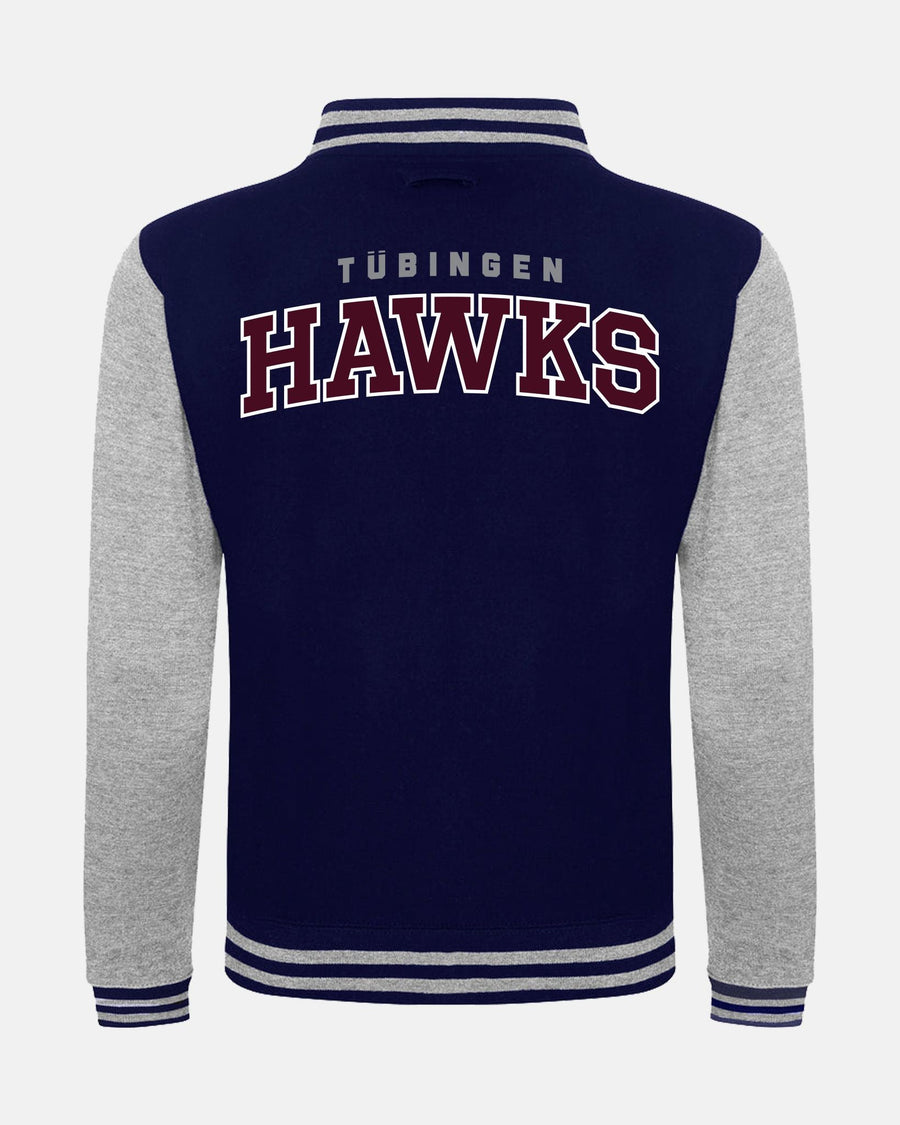 Diamond Pride Varsity College Jacke "Tübingen Hawks", H & Script, navy blau-heather grau-DIAMOND PRIDE