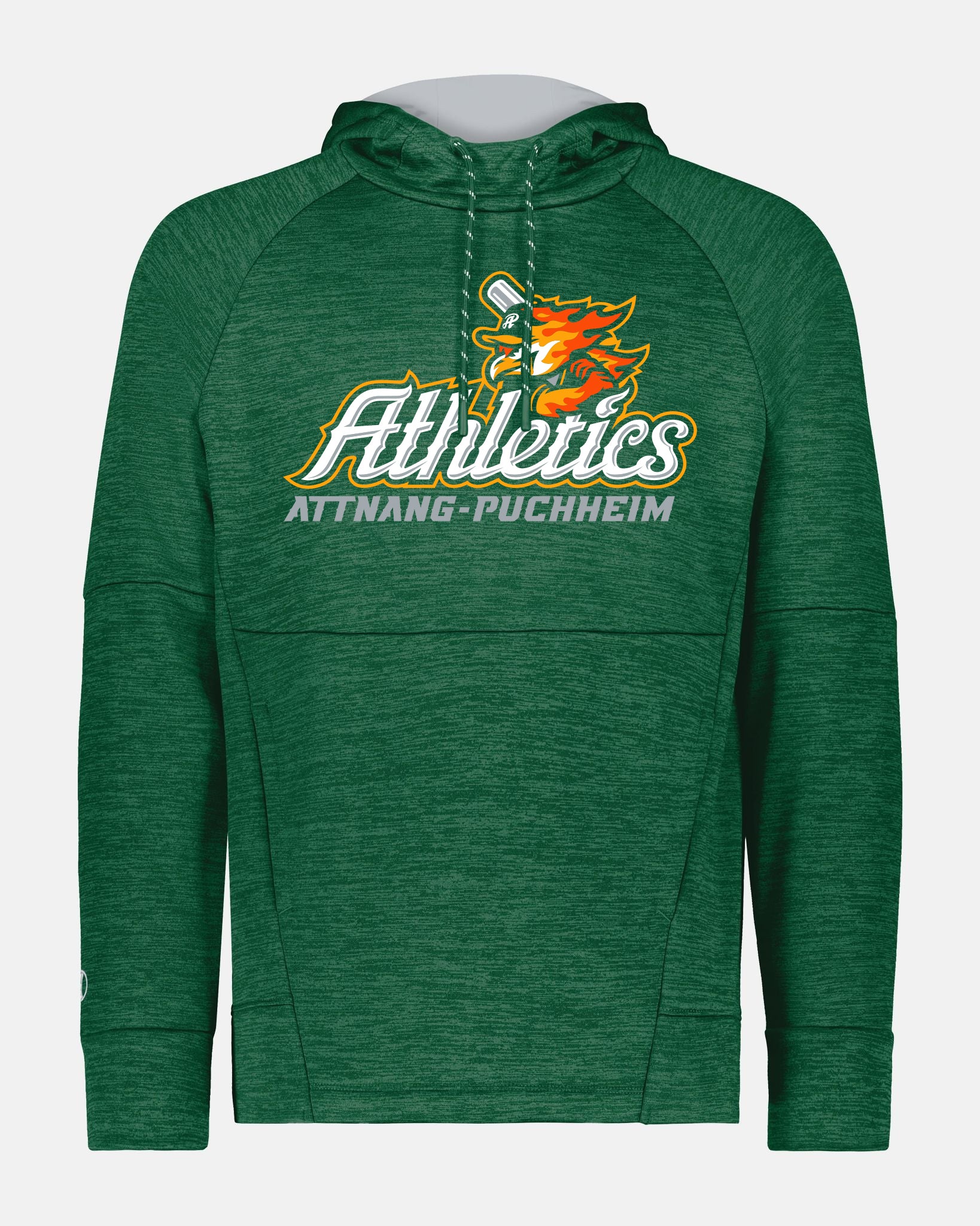 Holloway All-Pro Performance Fleece Hoodie "Attnang Athletics", Primary Logo, heather dunkelgrün-DIAMOND PRIDE