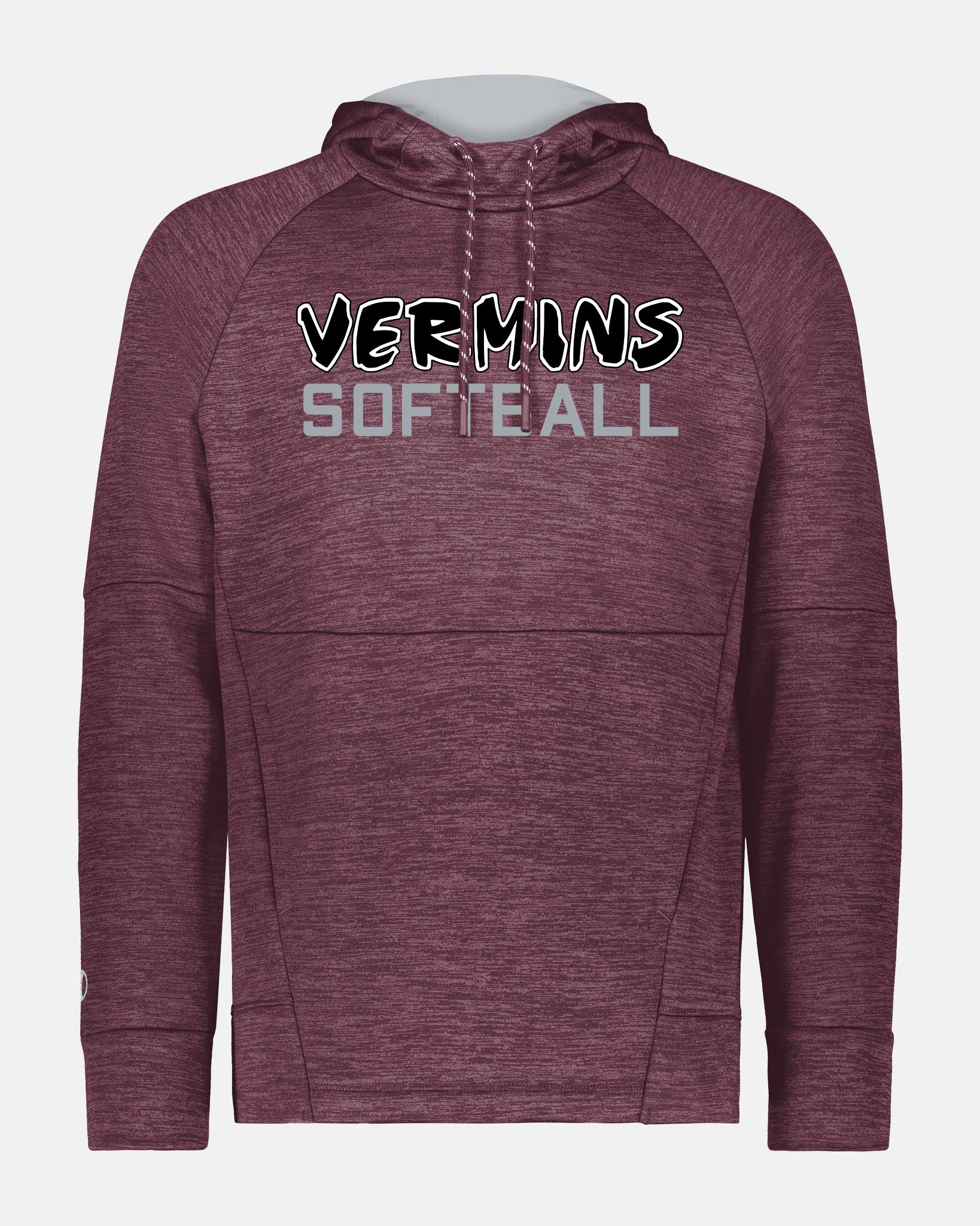 Holloway All-Pro Performance Fleece Hoodie "Wesseling Vermins", Old Vermins Softball, heather maroon-rot-DIAMOND PRIDE