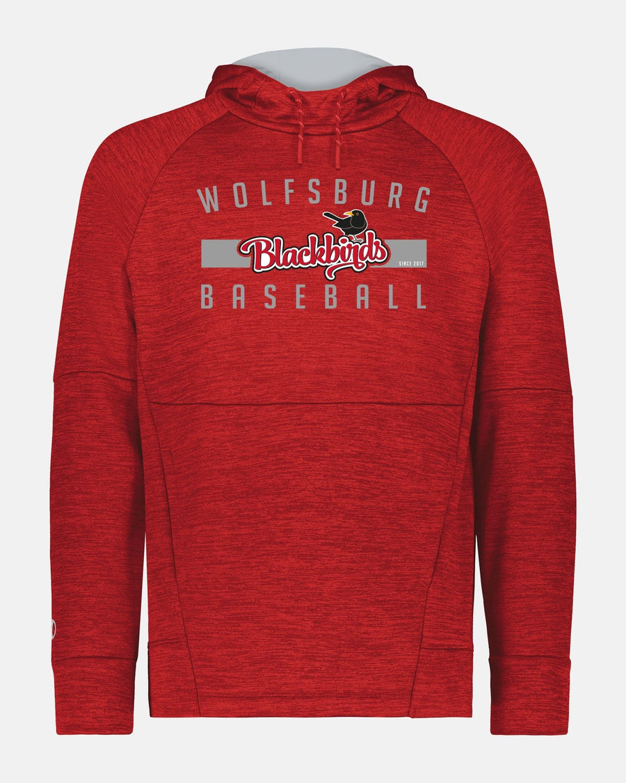 Holloway All-Pro Performance Fleece Hoodie "Wolfsburg Blackbirds", Script, heather rot-DIAMOND PRIDE