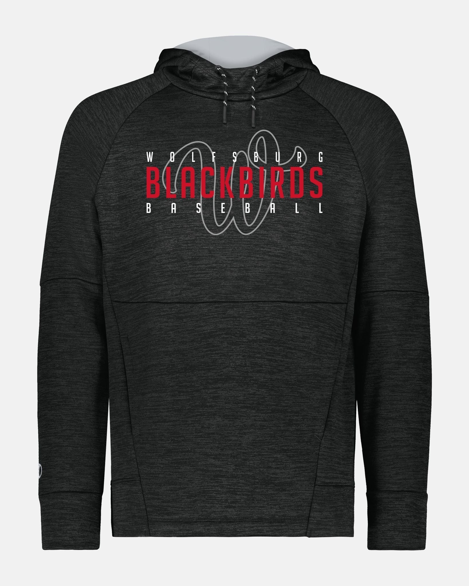 Holloway All-Pro Performance Fleece Hoodie "Wolfsburg Blackbirds", W & Blackbirds, heather schwarz-DIAMOND PRIDE