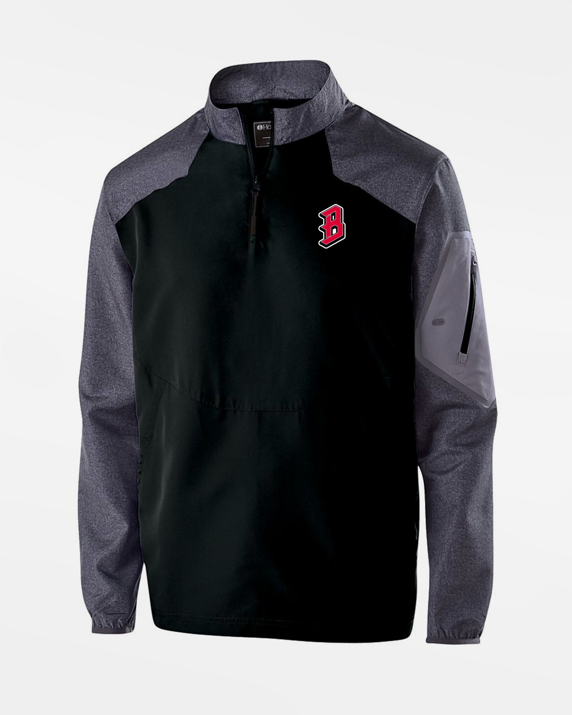 Holloway Raider Warmup Longsleeve Pullover "Bremen Dockers", B, schwarz-grau-DIAMOND PRIDE