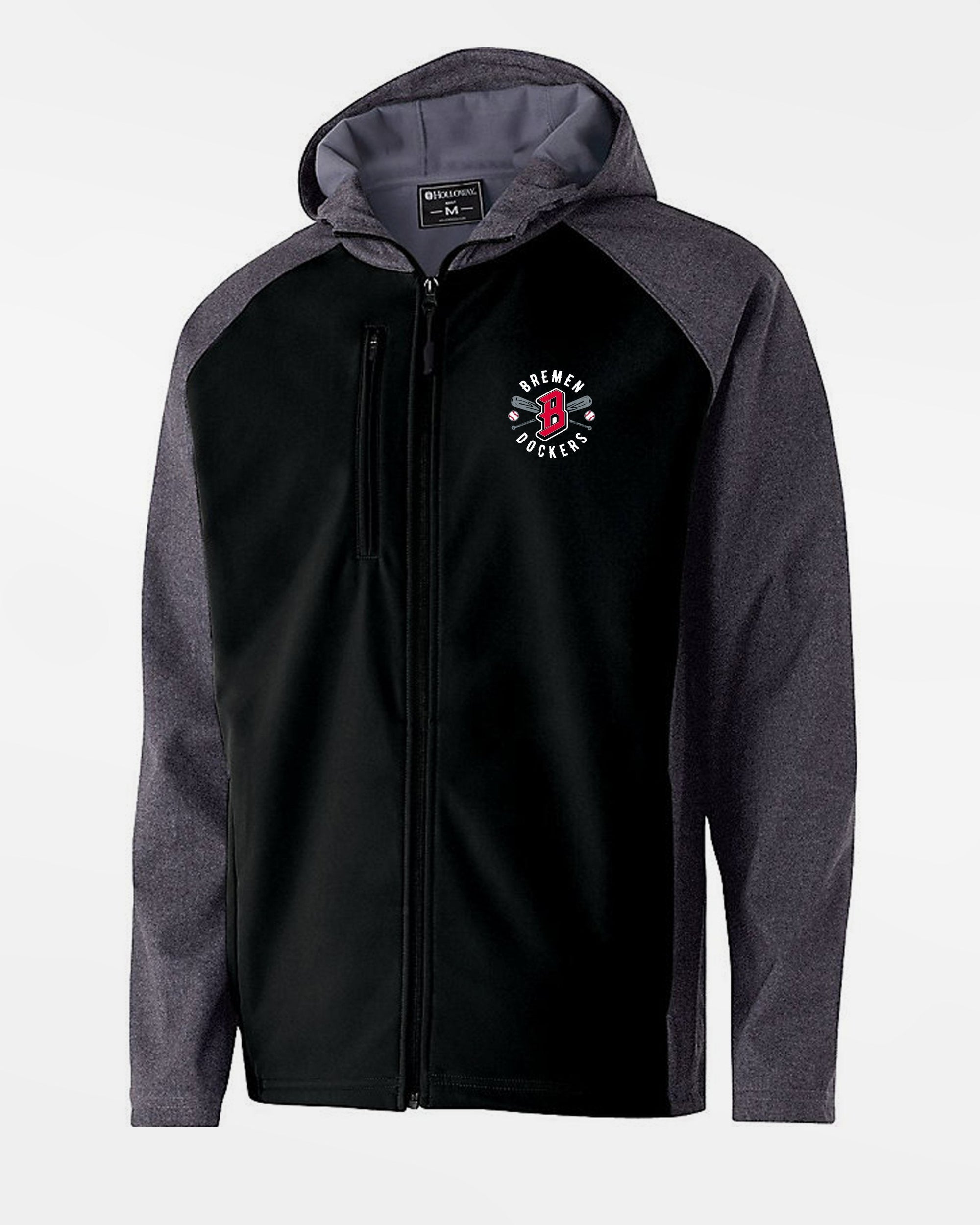 Holloway Raider Warmup Softshell Jacket "Bremen Dockers", Crest, schwarz-grau-DIAMOND PRIDE