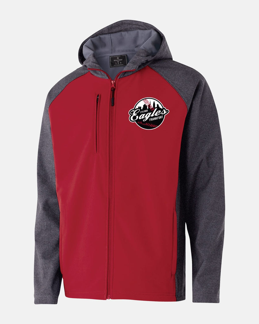 Holloway Raider Warmup Softshell Jacket "Frankfurt Eagles", Crest, rot-grau-DIAMOND PRIDE