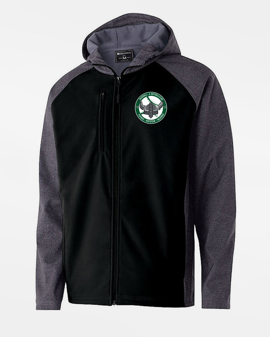 Holloway Raider Warmup Softshell Jacket „Kufstein Vikings“, Crest, schwarz-grau-DIAMOND PRIDE