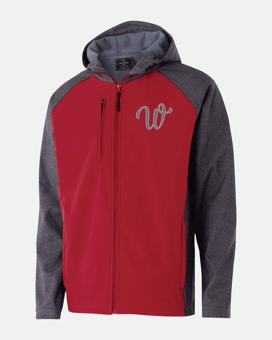 Holloway Raider Warmup Softshell Jacket "Wolfsburg Blackbirds", W, rot-grau-DIAMOND PRIDE