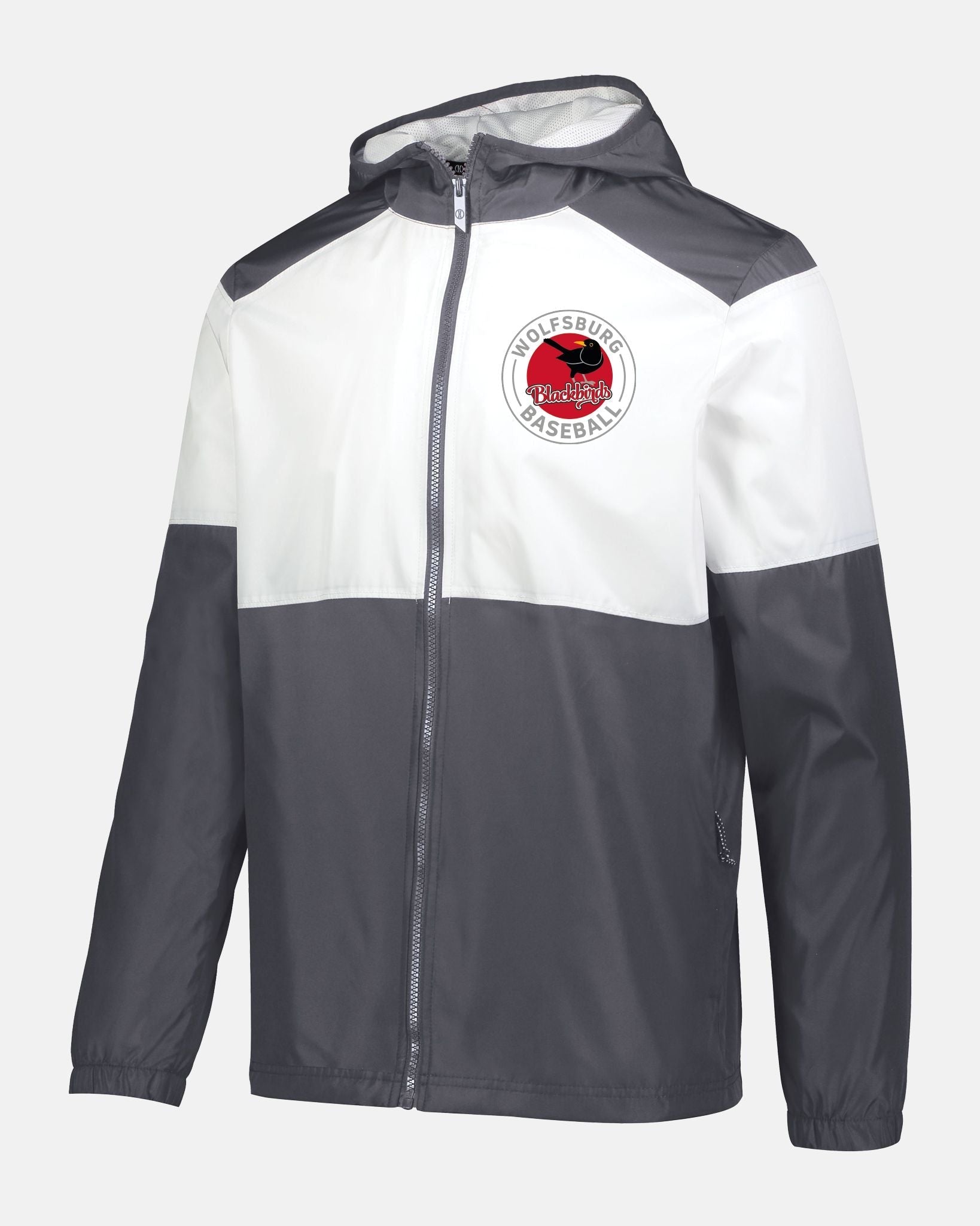 Holloway SeriesX Hooded Jacket "Wolfsburg Blackbirds", Crest, dunkelgrau-weiss-DIAMOND PRIDE