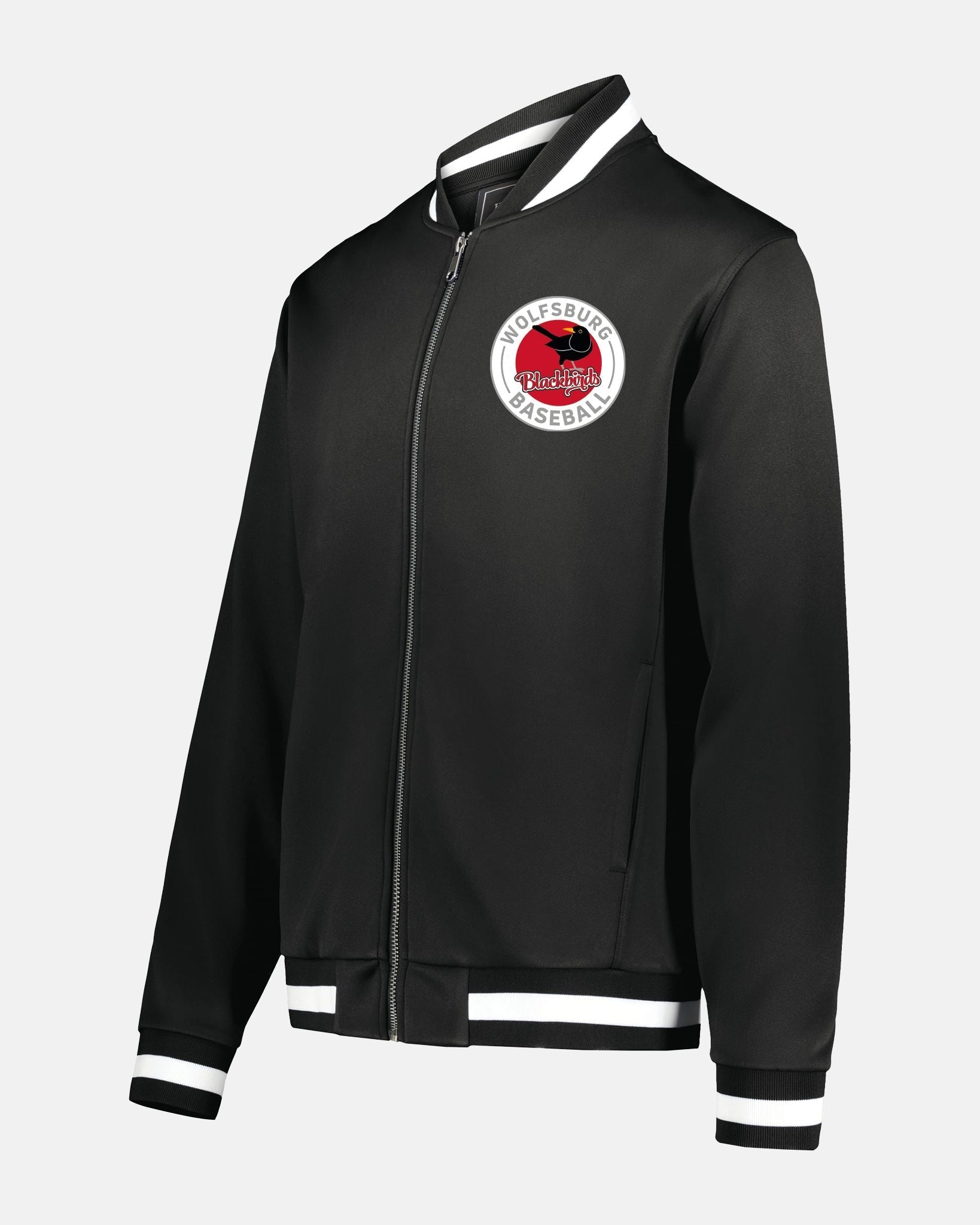 Holloway V-Street Full Zip Jacket "Wolfsburg Blackbirds", Crest, schwarz-DIAMOND PRIDE