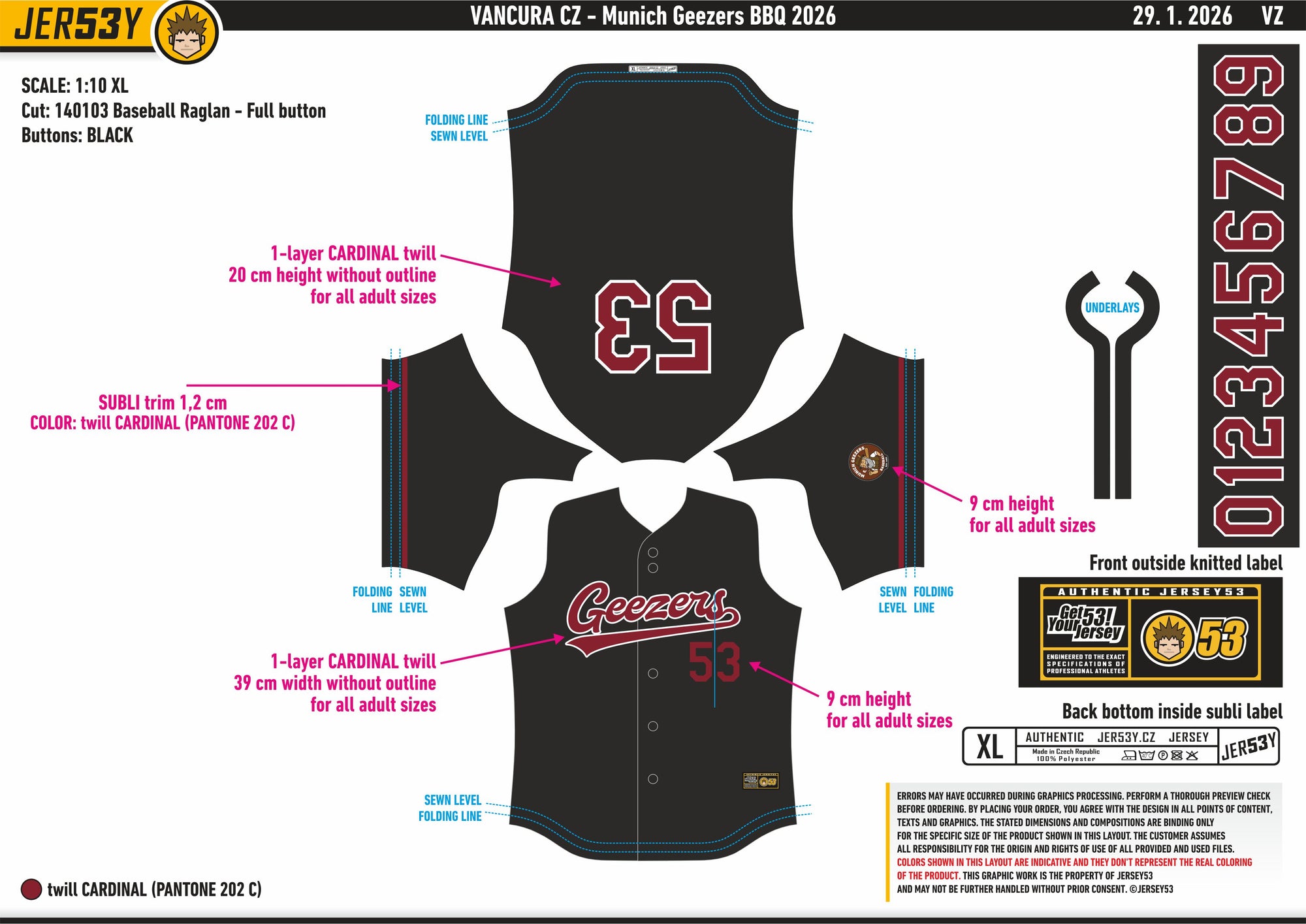 Jersey53 Game Jersey "Munich Geezers" schwarz-DIAMOND PRIDE