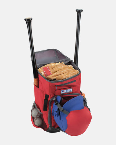 Russell Athletic Baseball Rucksack "Altdorf Raptors", Dino, rot-DIAMOND PRIDE