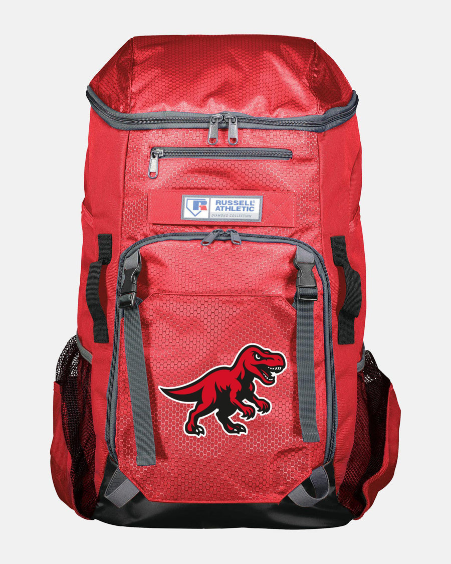 Russell Athletic Baseball Rucksack "Altdorf Raptors", Dino, rot-DIAMOND PRIDE
