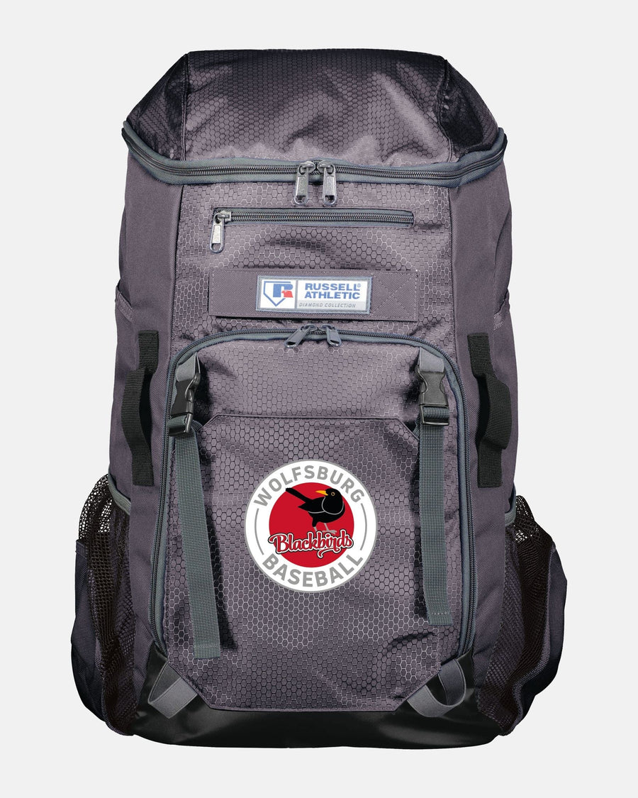 Russell Athletic Baseball Rucksack "Wolfsburg Blackbirds", Crest, dunkelgrau-DIAMOND PRIDE