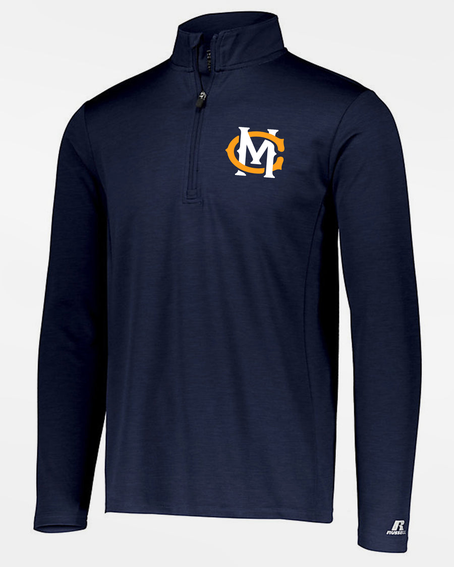 Russell Athletic Dri-Power Lightweight 1/4-Zip Pullover "Munich Caribes", MC, heather navy blau-DIAMOND PRIDE