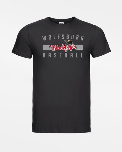 Russell Basic T-Shirt "Wolfsburg Blackbirds", Script, schwarz-DIAMOND PRIDE