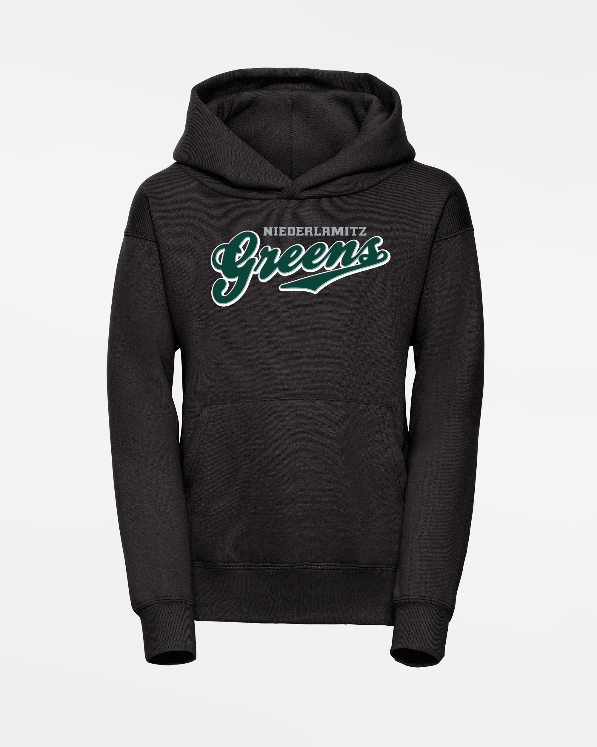 Russell Kids Basic Hoodie "Niederlamitz Greens", Script, schwarz-DIAMOND PRIDE