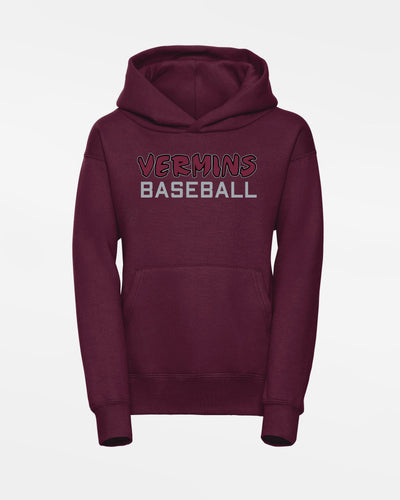 Russell Kids Basic Hoodie "Wesseling Vermins", Old Vermins Baseball, maroon rot-DIAMOND PRIDE