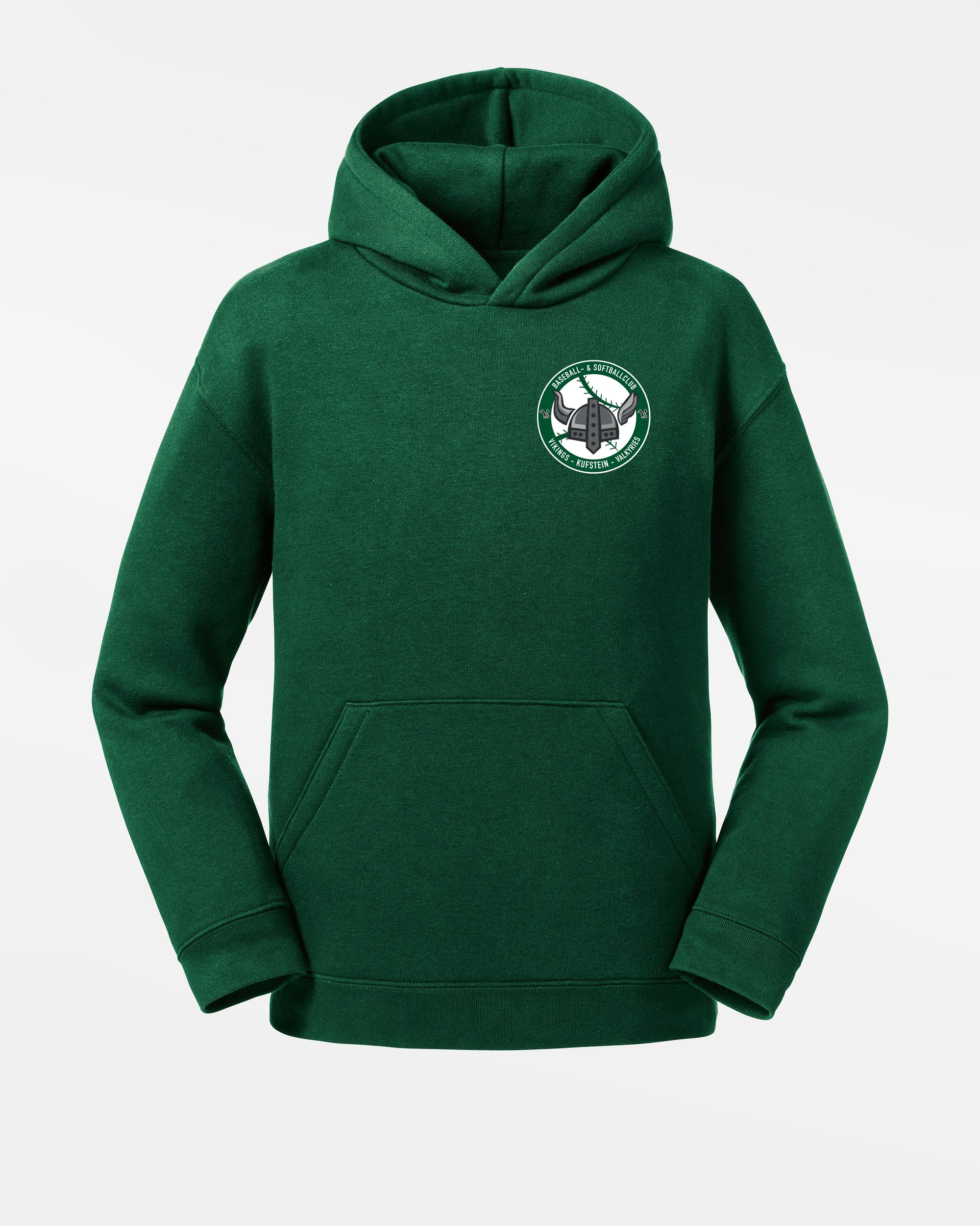 Russell Kids Premium Heavy Hoodie „Kufstein Vikings“, Crest, dunkelgrün-DIAMOND PRIDE