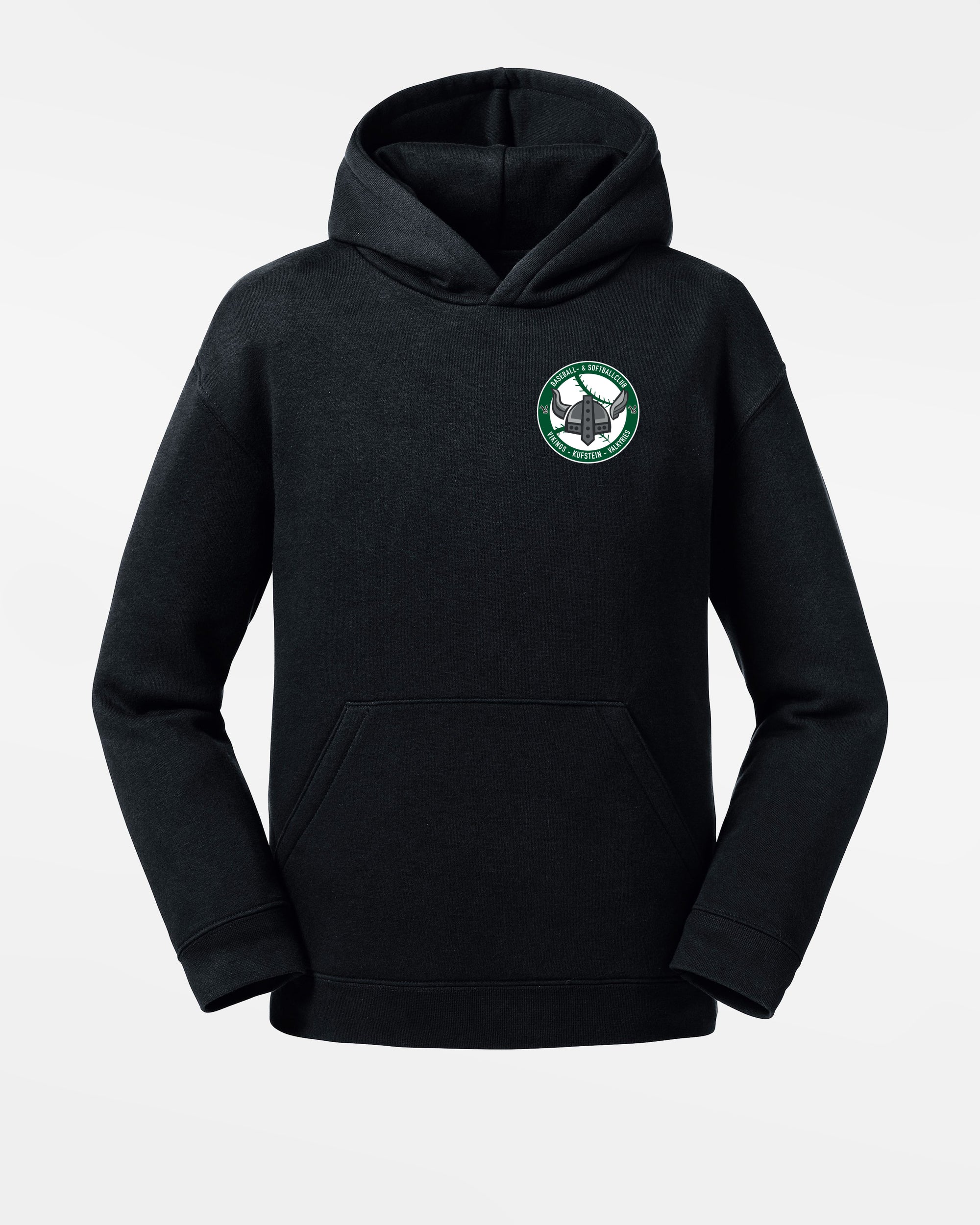 Russell Kids Premium Heavy Hoodie „Kufstein Vikings“, Crest, schwarz-DIAMOND PRIDE
