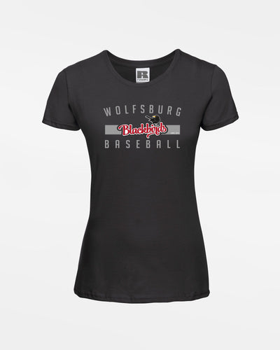 Russell Ladies Basic T-Shirt "Wolfsburg Blackbirds", Script, schwarz-DIAMOND PRIDE