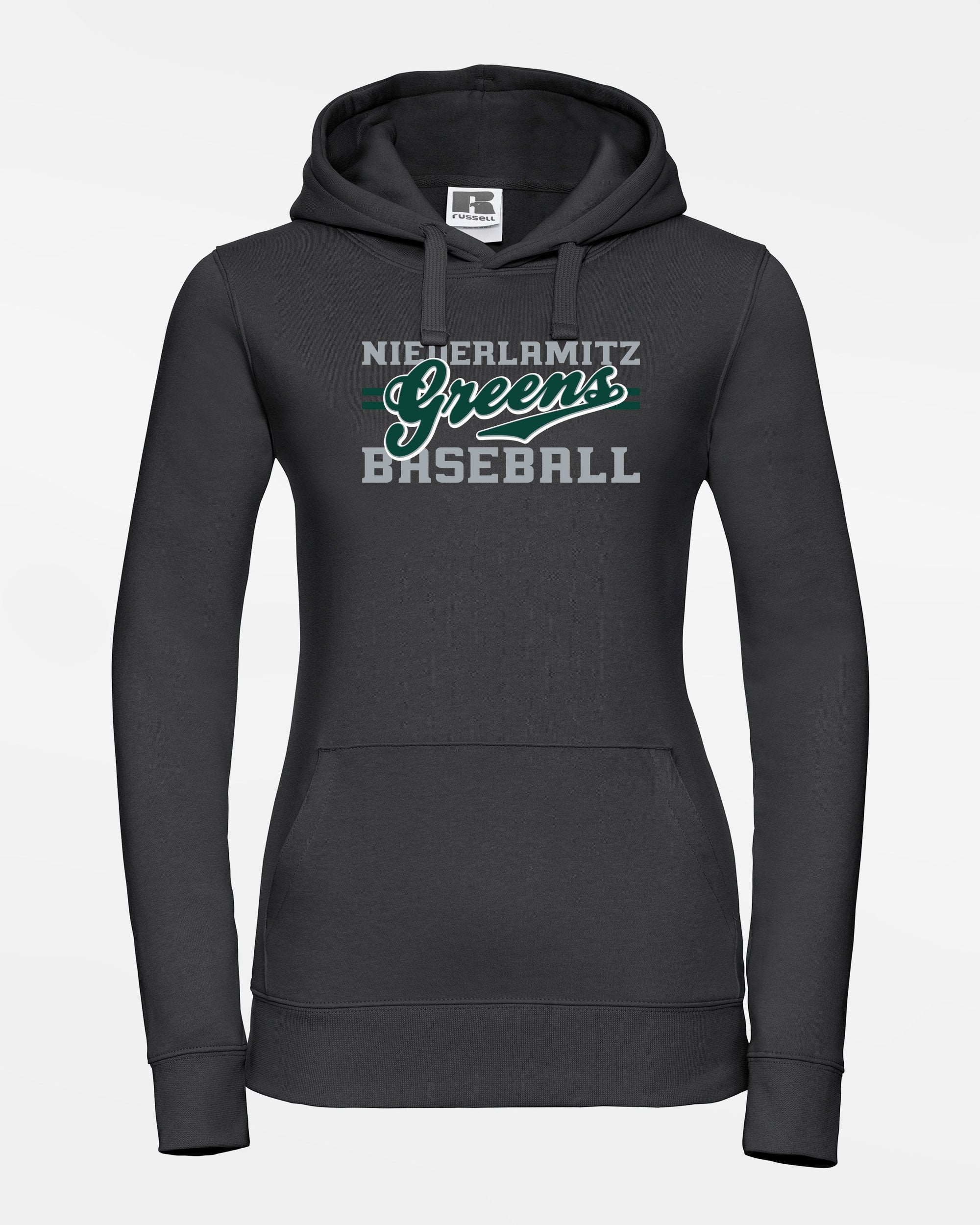 Russell Ladies Premium Heavy Hoodie "Niederlamitz Greens", Primary Logo, schwarz-DIAMOND PRIDE