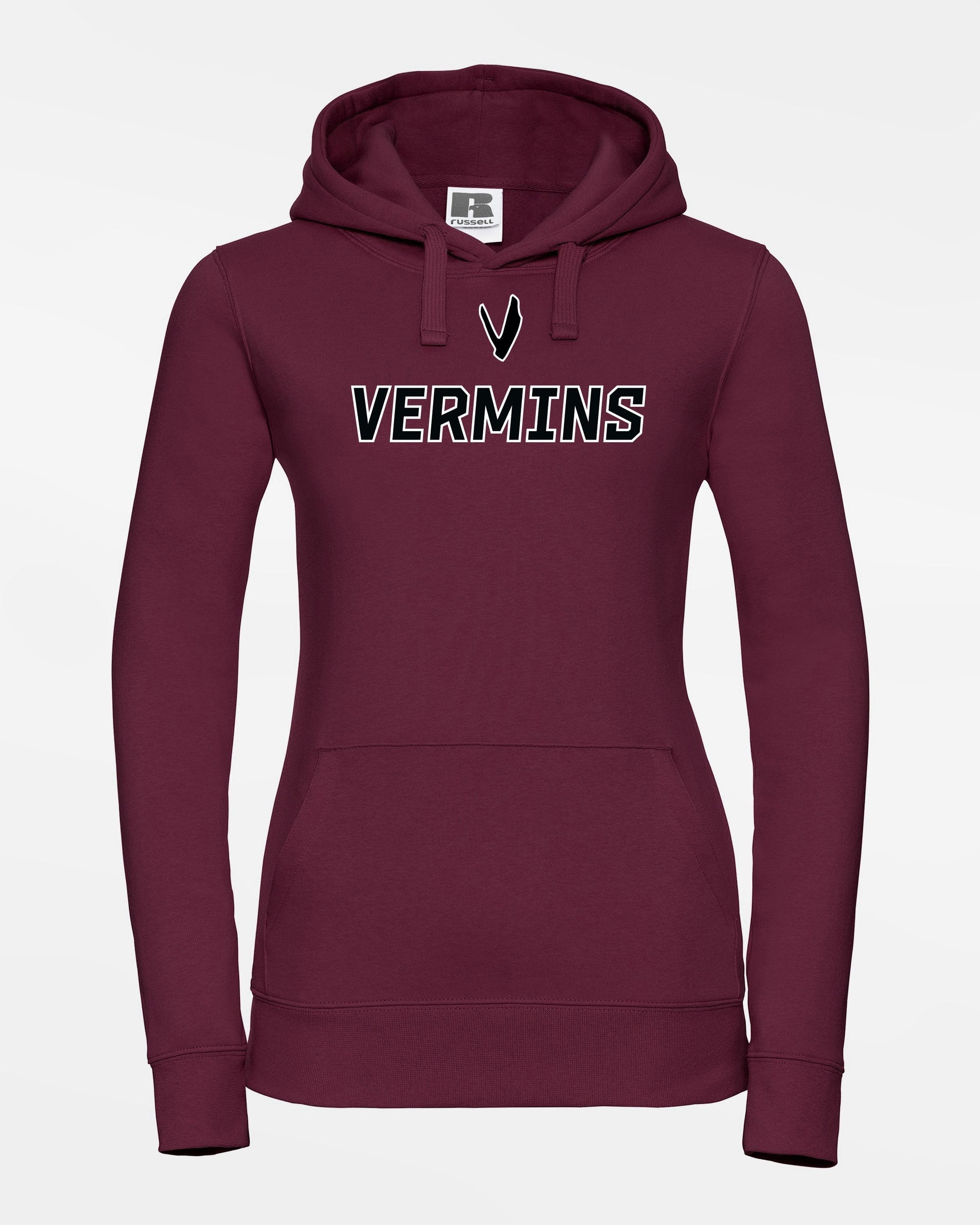 Russell Ladies Premium Heavy Hoodie "Wesseling Vermins", V & Vermins, maroon-rot-DIAMOND PRIDE