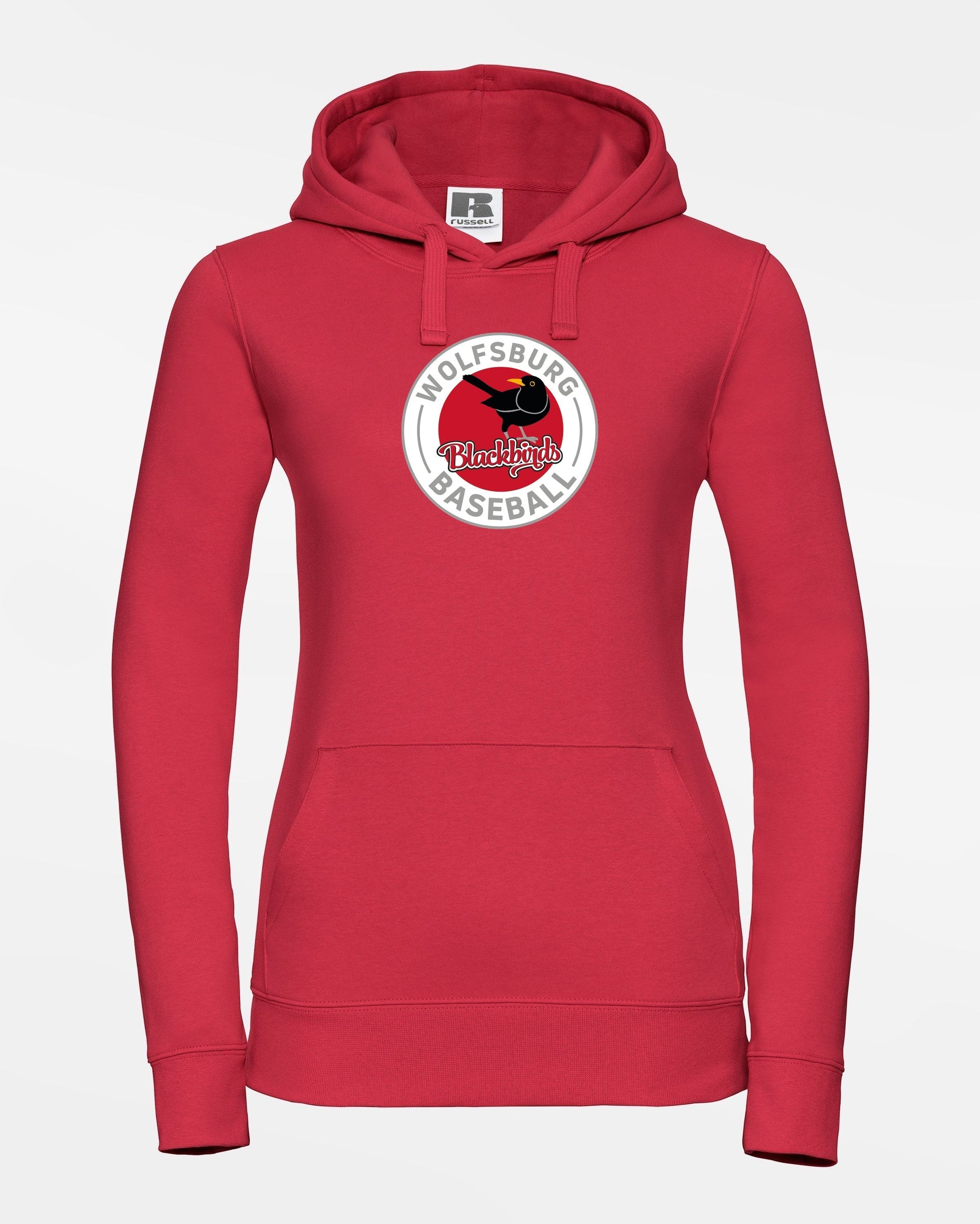 Russell Ladies Premium Heavy Hoodie "Wolfsburg Blackbirds", Crest, rot-DIAMOND PRIDE