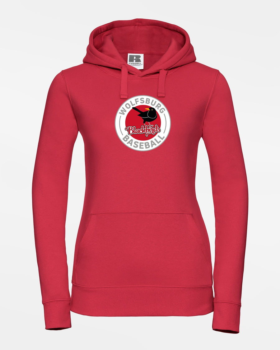 Russell Ladies Premium Heavy Hoodie "Wolfsburg Blackbirds", Crest, rot-DIAMOND PRIDE
