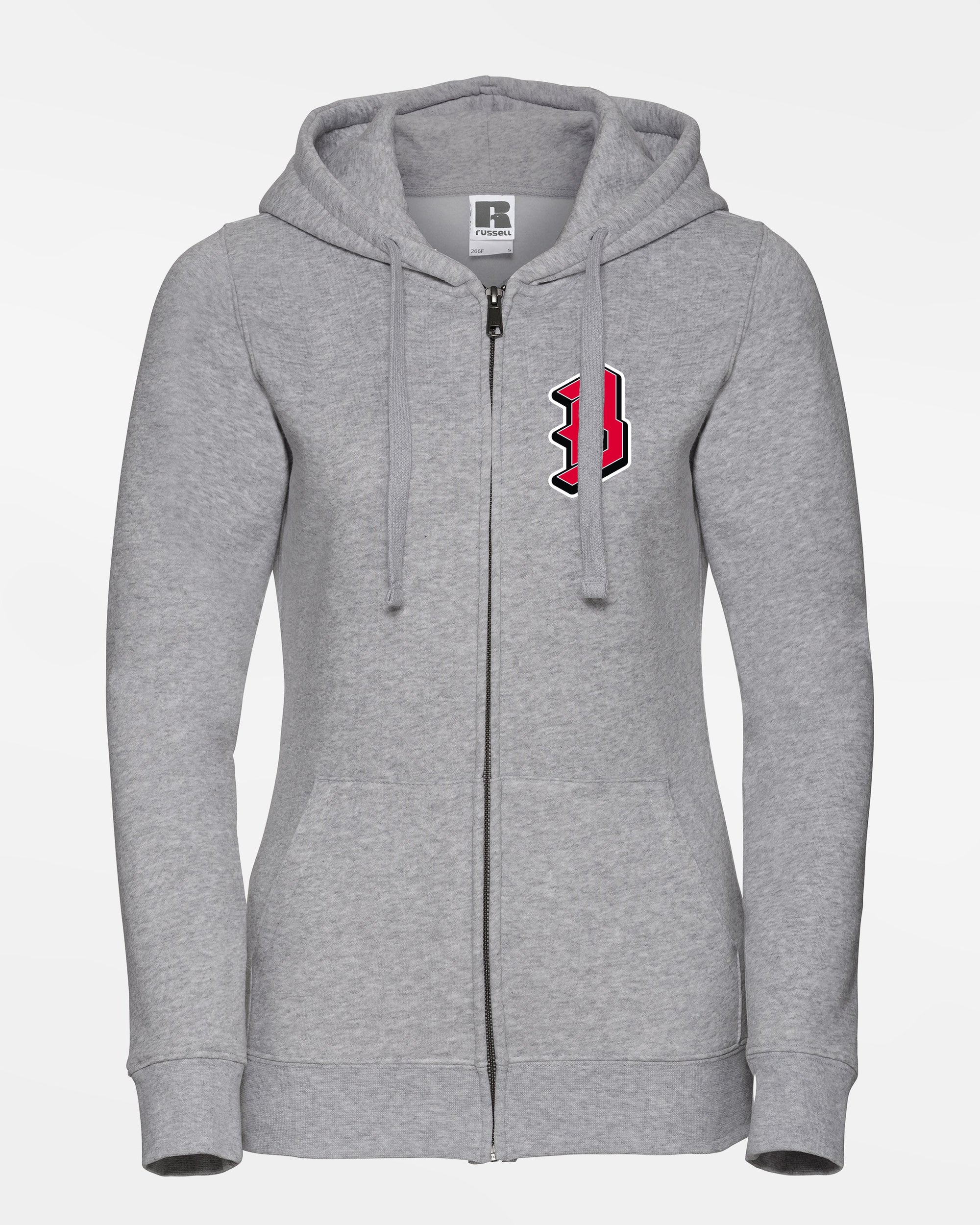 Russell Ladies Premium Heavy Zip-Hoodie "Bremen Dockers", B, heather grau-DIAMOND PRIDE